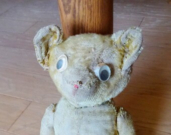 Antique Straw Stuffed Toy Bear