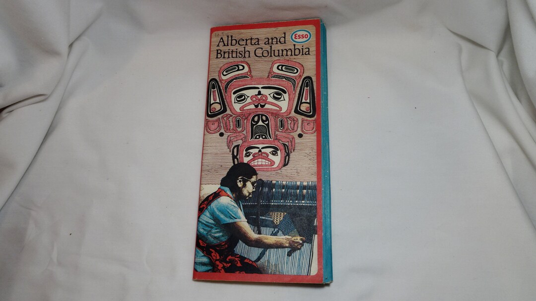 Vintage Esso Map of Alberta and British Columbia Etsy