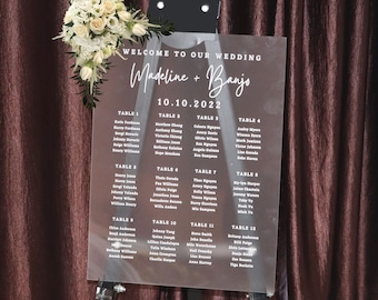 Frosted Acrylic Seating Chart, Our favorite people, Wedding seating chart, wedding sign, Acrylic wedding sign ,custom seating chart