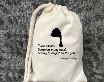 Weihnachten Carol-Scrooge-Party Favor Tasche-Kordelzug Tasche-Weihnachts Favor Taschen-Urlaub Geschenk Tasche-Weihnachtsmann Tasche-Weihnachtsparty