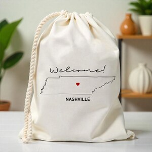 Nashville state outline favor bags - Destination Wedding - State Outline Bag - Bachelorette bags- Customized State Favor -Beach Wedding Bags image 2
