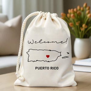 Puerto rico favor bags - Destination Wedding - State Outline Bag - Bachelorette Parties - Customized State Favor - Beach Wedding Bags