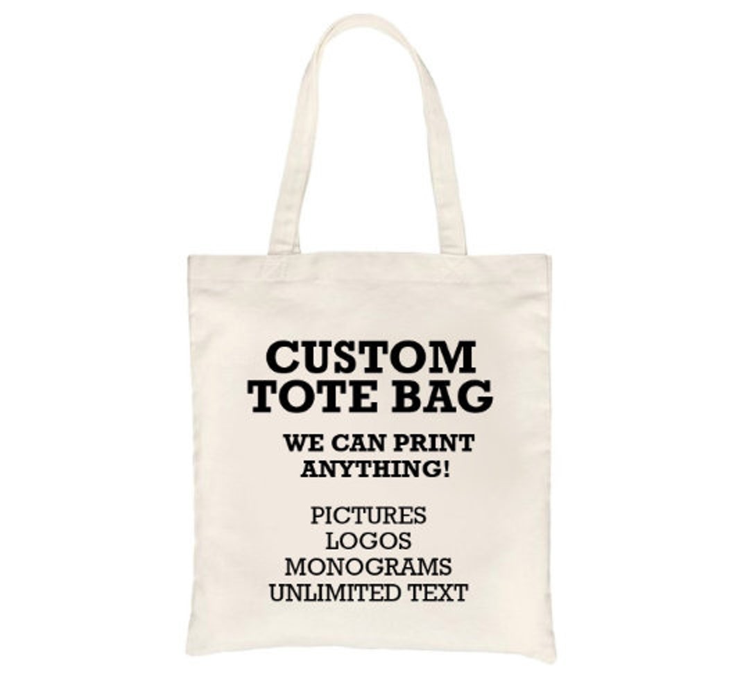 Custom Printed Personalised Canvas Tote Bag Shoulder Bag Shopping Bag -  Photo, Logo, Text, Slogan, Business, Event, Bulk buy, Wholesale Bags
