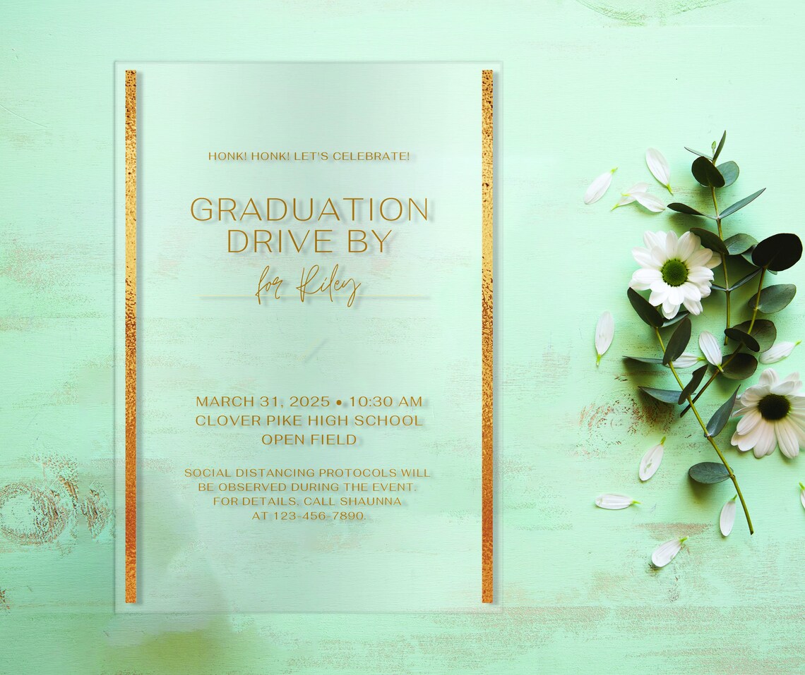 Acrylic Graduation Party Invitation Graduation Invitation Etsy