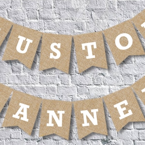 Banner in tela personalizzata, Banner personalizzato, Progetta il tuo banner, Accessori per foto, Banner per feste, Banner in tela rustica, Parole personalizzate, Insegna vintage