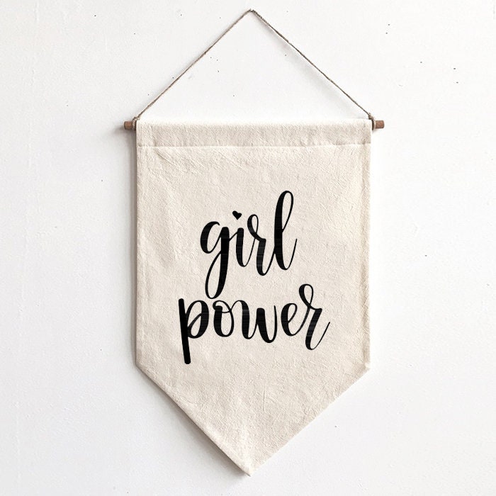 QROZIAR Girl Power Wandbanner - 75x50 Cm, Feministisch Mit Messingösen