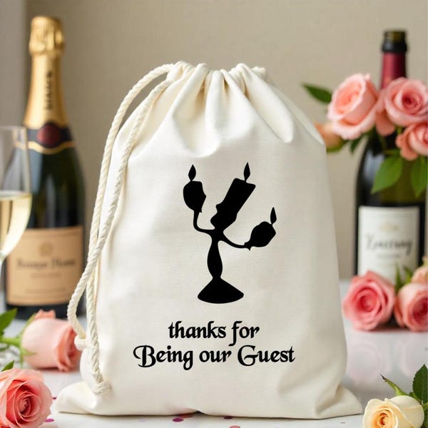 Die Schöne und das Biest bevorzugen Tasche-Dankeschön-Willkommen Taschen-benutzerdefinierte Hochzeit Gunsttasche-Geburtstag-Brautparty-Baby-Dusche-Dankeschön Geschenk
