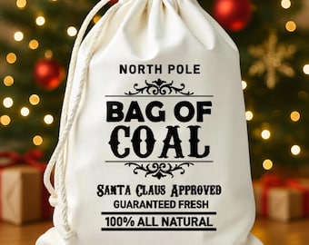 Christmas Bag-bag of Coal-christmas Gift Bag-christmas Favor Bag
