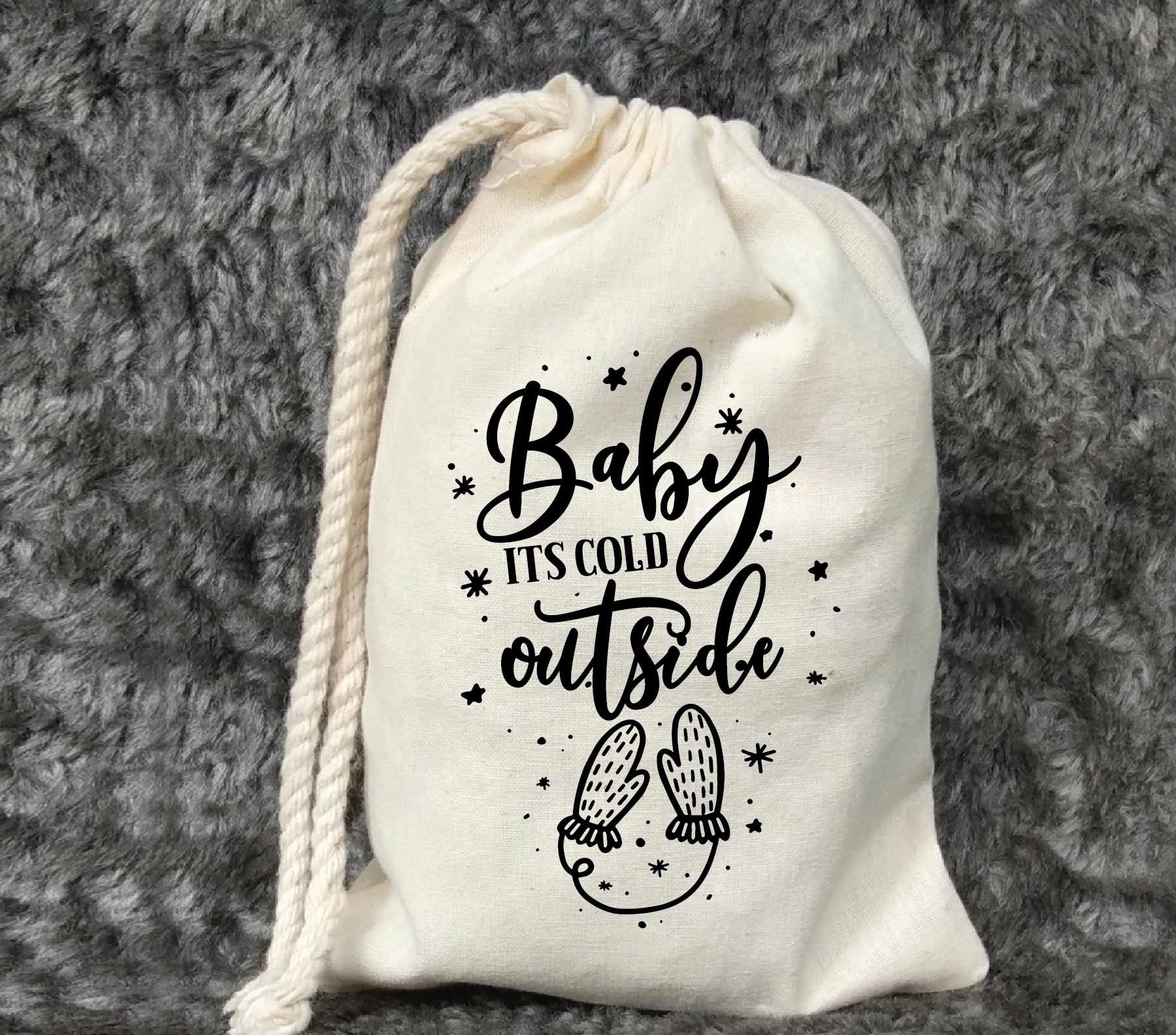 Girls Winter Baby Its Cold Outside Baby Shower Favor Treat Bags 
