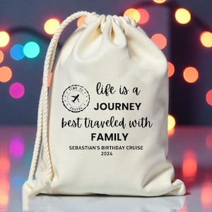 Custom Life is a Journey Best Traveled With Friends Hangover Kit, Birthday Girls Trip Party Survival Favor Bag Kit, Travel Favor Bags