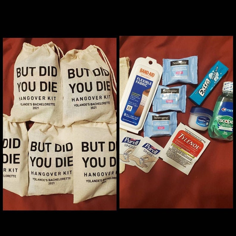 But Did You Die Hangover Kit Bachelorette Party Favors Vegas Bachelorette Party Hangover kit Las Vegas Hangover Survival Kit image 5