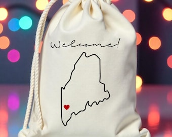 Maine state outline bags- Destination Wedding - State Outline Bag - Bachelorette Parties - Customized State Favor - Beach Wedding Bags