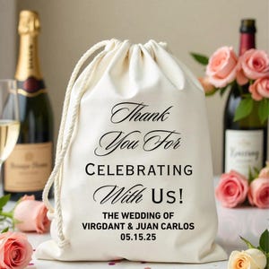 Custom Thank you for Celebrating with Us Favor Bag - Destination Wedding Welcome Gift Bag -Wedding Hangover Kit - Thankyou for Our Guest Bag
