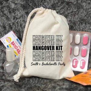  Hangover Kit Bags, It's A Girl's Trip Survival Recovery Kit Bag  With Drawstring, 5 Pcs Wedding Cotton Gift Bags, Bridal Shower/Bachelorette  Party Favors Supplies Decorations(A42) : Home & Kitchen