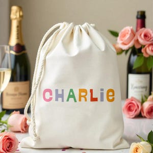 Personalized Name Favor Bag - Candy Treat Bag - Favor Bag with Name - Kids Name Bag - Custom Childrens Name Bag - Kids Party Favor Bag