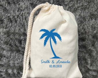 Tropical Wedding Favors - Beach Wedding Bag - Palm Tree Welcome Bags - Destination Wedding - Bachelorette Party - Bridesmaid Gift Bags