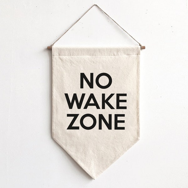 No Wake Zone Handmade Front door decor,Wall Banner,Canvas Banner,Custom Wall Hanging,Safety Door decor,Handcrafted Canvas Style