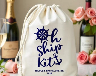 Oh Ship Kit-Bachelorette Party Favor Bags-Customized Recovery Kits-Cruise hangover kit-Custom Bachelorette Hangover Kits-Ship faced cruise