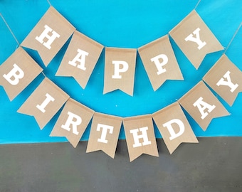 Feliz cumpleaños Banner-Fiesta de cumpleaños Signo-Cumpleaños Foto Prop-Feliz cumpleaños Arpillera Banner-Cumpleaños Decoración-Banner personalizado-Decoración de cumpleaños