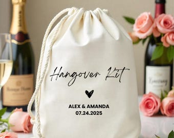 Hangover Kit Bachelorette Bevorzugungstaschen - Kuss meine 30.40.50.60.70.Geburtstagstasche - Individuell bedruckte - Rückgabegeschenktaschen