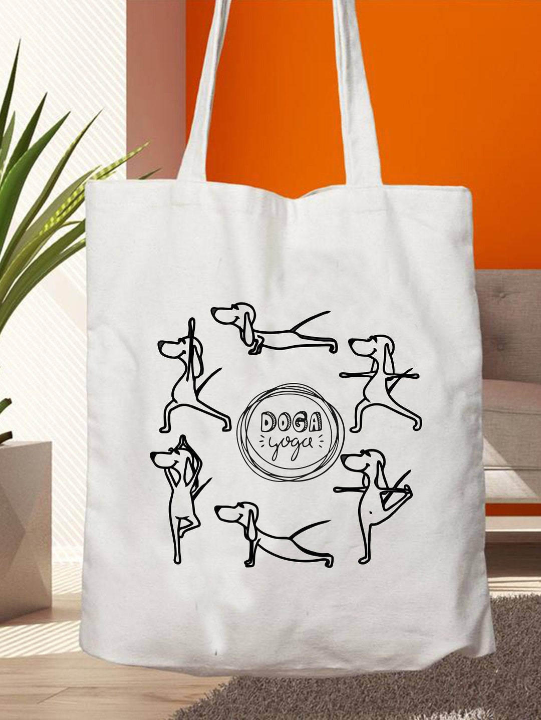 Doga yoga borse in cotone Yoga dog Shopping Bag Regali per gli amanti dei  cani Dog Tote Bag Shopping Bag -  Italia