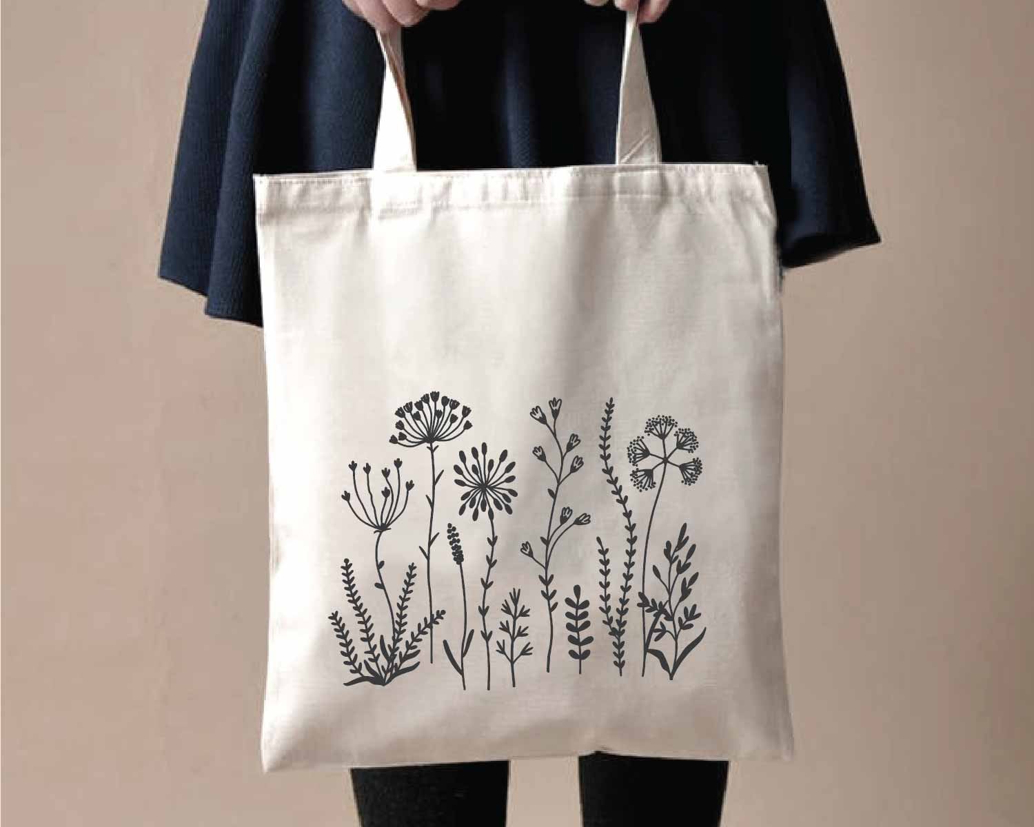 Wildflower Tote Bag-wild Flowers Print-nature Book | Etsy
