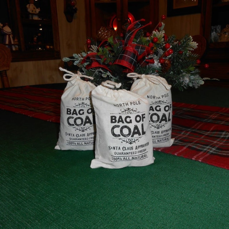 Christmas Bagbag of Coalchristmas Gift Bagchristmas Favor Etsy