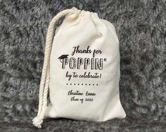 Thanks for POPPIN BY Graduation Favor Bag. Graduation Party Favor Personalized custom Cotton Graduation Favors for Guests