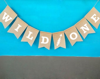 Wild One Burlap Banner-I'm One Banner-First Birthday Banner-Baby shower-One Bunting-Wild One Sign-First Birthday Bunting-Burlap Banner