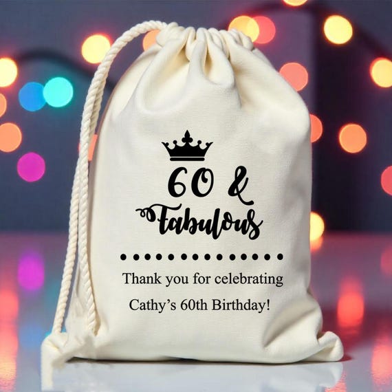 Custom Birthday Favor Bags-30th 40th 50th 60th 70th 80th Birthday Bags-Personalised 50th birthday for women-Fabulous 50 Birthday Party Favor
