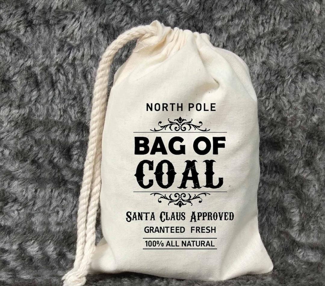Christmas Bag bag of Coal christmas Gift Bag christmas Favor Bag santa Sack lump of Coal stocking Stuffer christmas for Kids Etsy UK