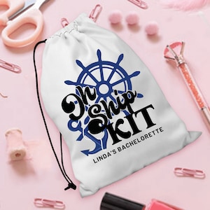 Personalised Oh Ship Kit Favor Bags, Vacation Bachelorette Bags, Oh Ship Custom Party Supplies, Customized Wedding Bags, Beach Theme Bags