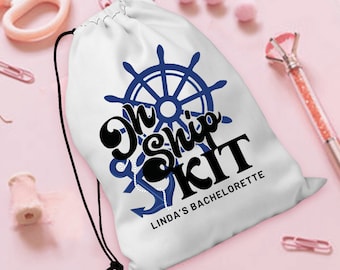 Personalised Oh Ship Kit Favor Bags, Vacation Bachelorette Bags, Oh Ship Custom Party Supplies, Customized Wedding Bags, Beach Theme Bags