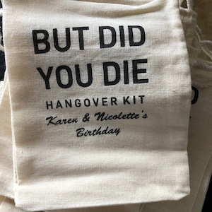 But Did You Die Hangover Kit Bachelorette Party Favors Vegas Bachelorette Party Hangover kit Las Vegas Hangover Survival Kit image 10