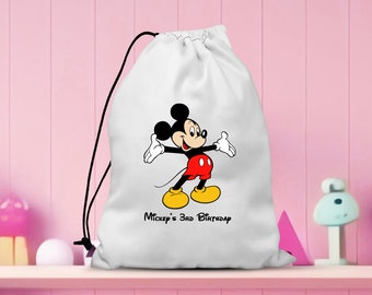 Customised Mickey Birthday Bags, Personalized Disney Theme Bag, Mickey Party Favor Gift Bags,Minnie Birthday Celebration Favor Bags