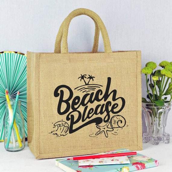 Jute beach bag top