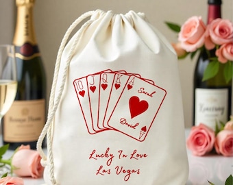 Benutzerdefinierte Lucky in Love Las Vegas Bachelorette Party Favor Taschen, Hochzeit Willkommen Tasche, Las Vegas Party Tasche, Vegas Brautparty Geschenke