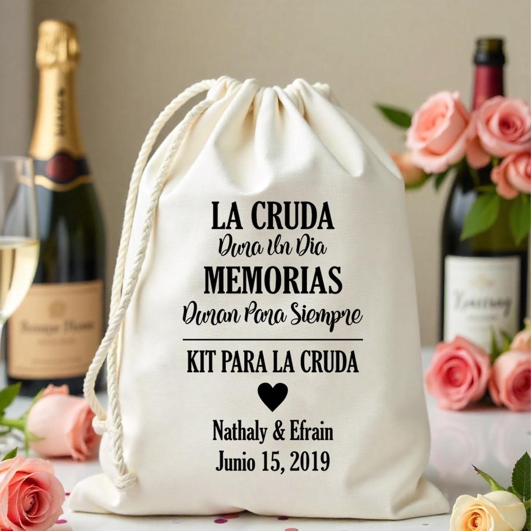 Personalised La Cruda Hangover Kit Bags - Cruda Kit - Bachelorette