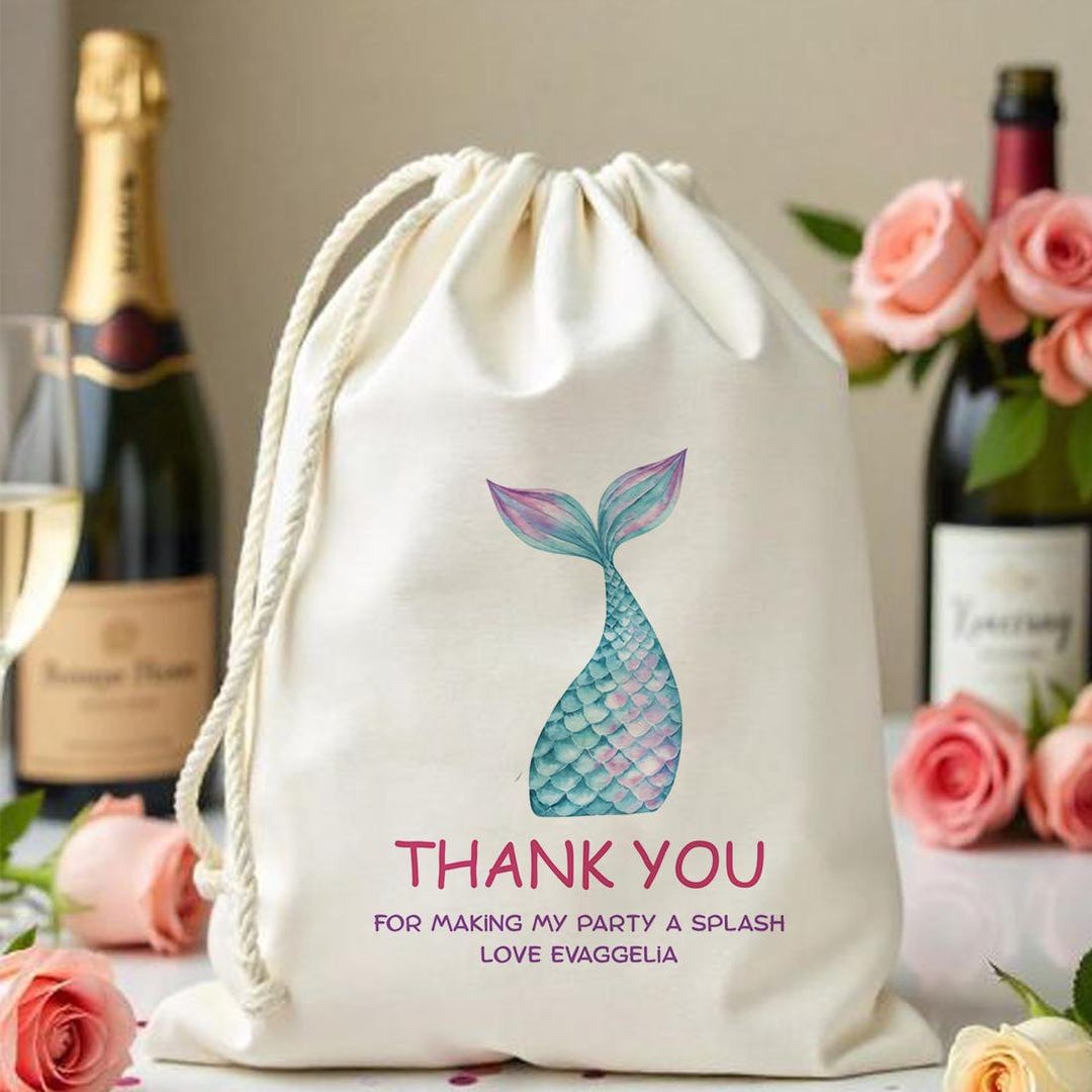 Personalized Mermaid Party Favor Bags, Under the Sea Birthday Gift Bags ...