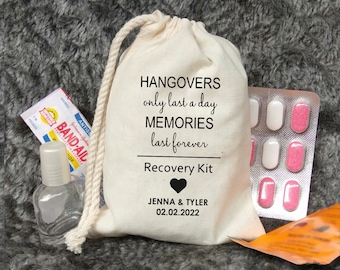 Hangover kit Bags - Recovery Kit Bags - Bachelorette Party Decorations - Hangovers only last a day-Wedding Welcome Bags - Survival bags