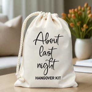 About last night Hangover Kit Bags - Bachelorette Party Favors - Custom Recovery Kit - Hangover kit - Las Vegas Hangover Survival  Kit