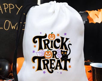 Customized Trick or Treat Bags, Halloween Treat Bags for Kids, Halloween Party Favor Bags, Dark Halloween Party Bags, Halloween Treat Bags