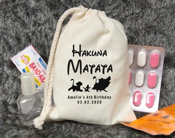 Hakuna matata Birthday Party -The Lion King Bags-Hakuna matata favor bags - Party treat Bags - I Regret Nothing - The Lion King theme Bags