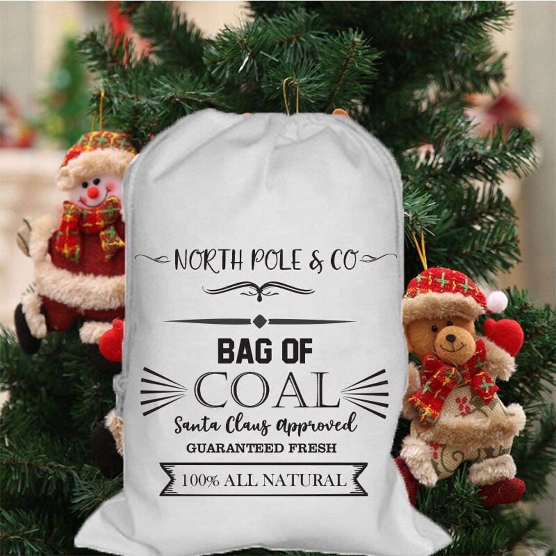 Christmas Coal Bag Santa Sack Lump of Coal Santa Etsy