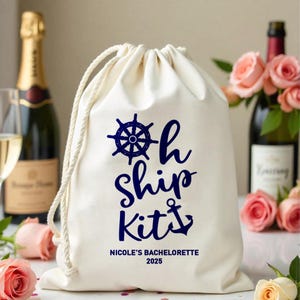 Set of 50 Bags-Oh Ship Kit-Bachelorette Party Favor Bags-Customized Recovery Kits-Cruise hangover kit-Custom Bachelorette Hangover Kits