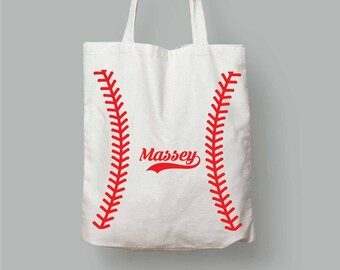 White Baseball Canvas Tote Bag-Mom Sports Bag-Baseball Bag Tote Bag-Mother's Day Gift-Mothers Day Gift-Gift for Mom-Baseball Mom Handbag
