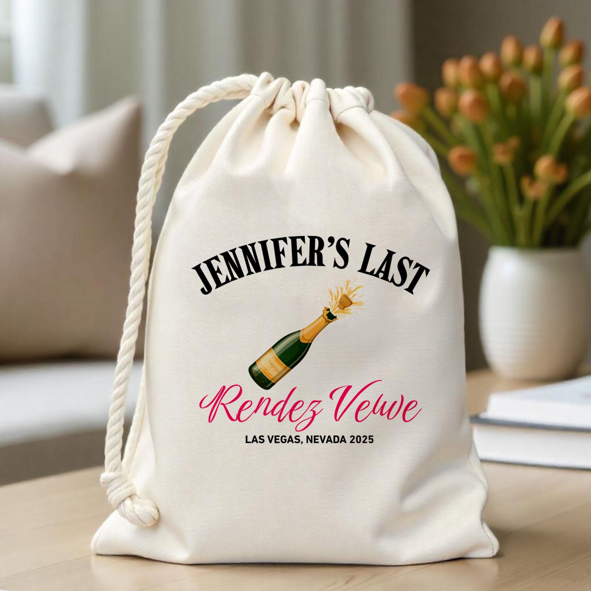Personalized Last Rendez Veuve Bags - Bachelorette Favor Bag - Girls ...