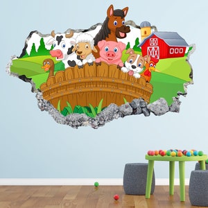 Adesivi murali bambini animali fattoria - TenStickers