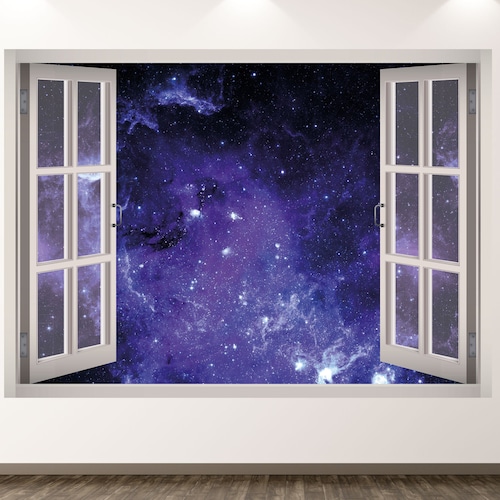Galaxy Wall Decal Space Star Field 3D Window Wall Art Etsy