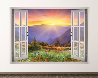 Bear Mountain Scene Wall or Window Decal